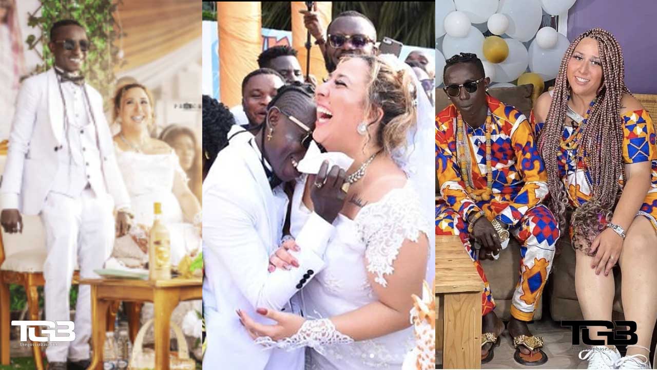 Patapaa and wife at their wedding