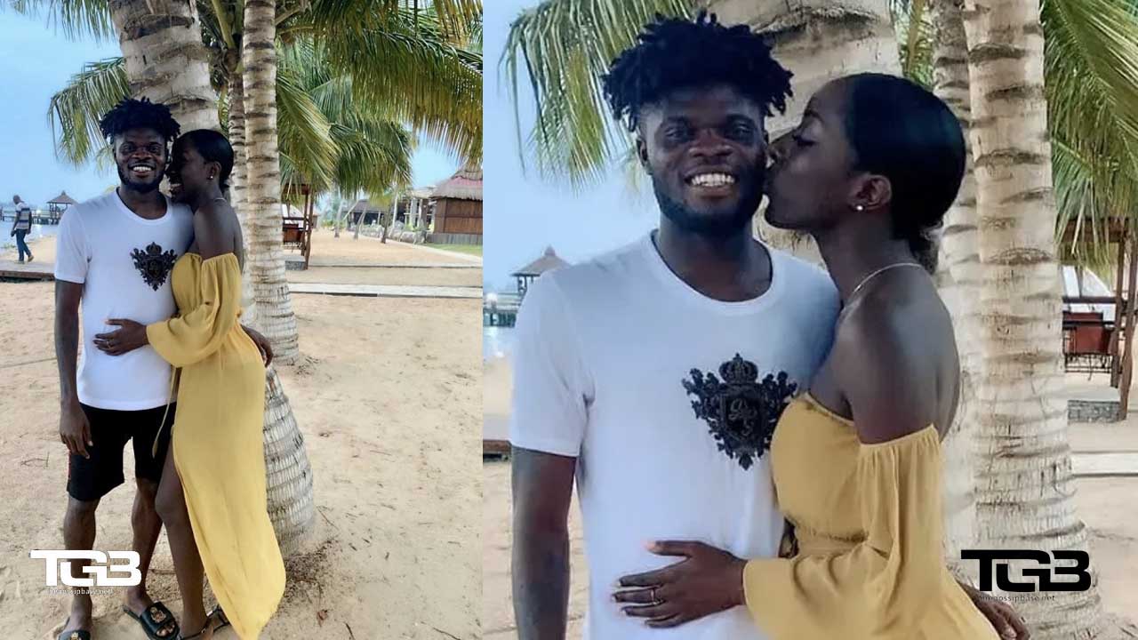 Thomas Partey and Ghanaian lady chilling in Ada