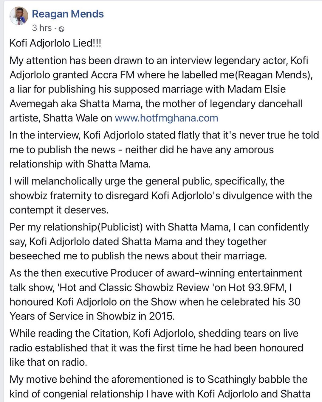 Kofi Adorlolo denial 