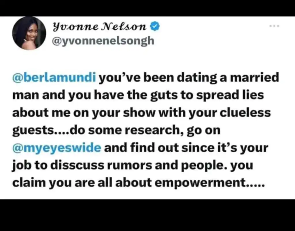 Yvonne Nelson tweet